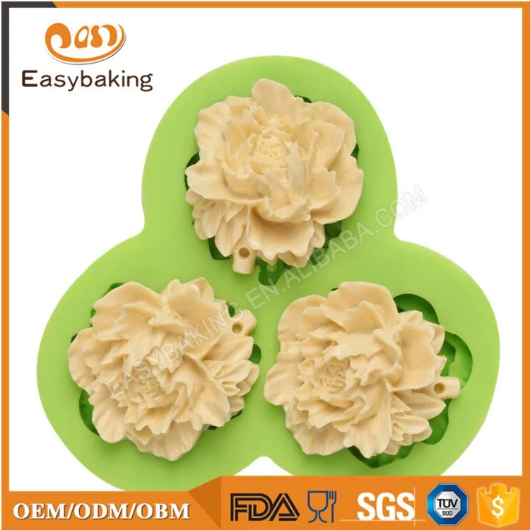 ES-4041 Molde decorativo para pasteles de boda y aniversario de silicona con forma de flor