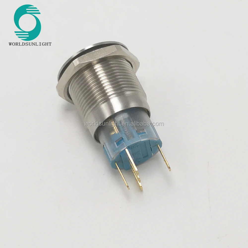 XL19S/F11-R 19mm momentary SPDT 1NO 1NC ring illuminated stainless steel push button switch