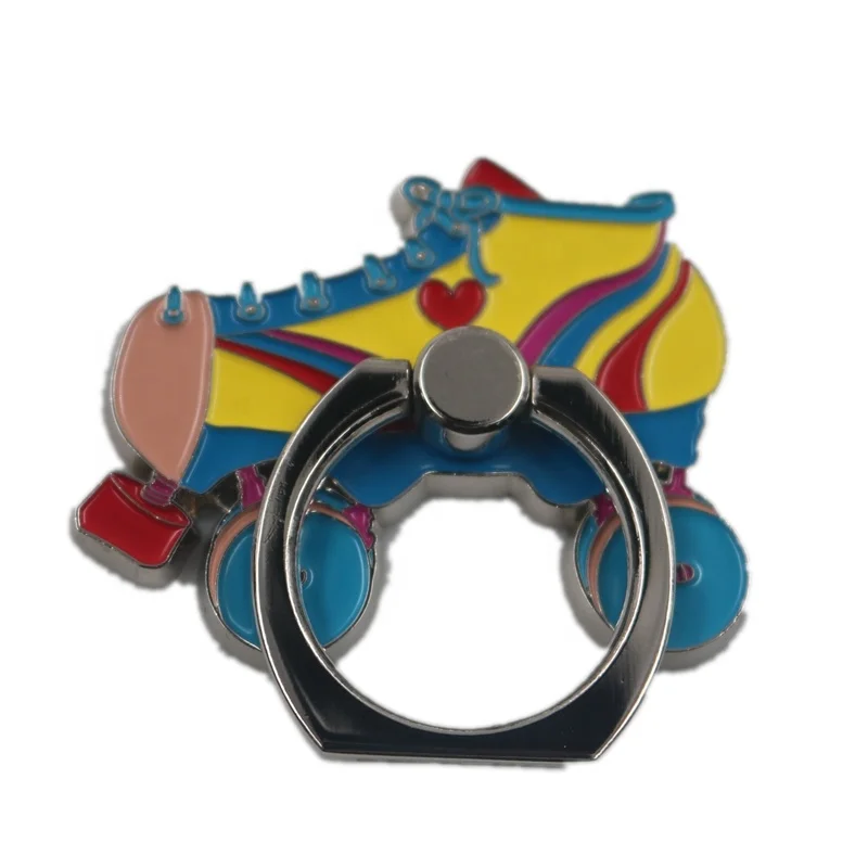

Hot sale custom cute ice skates metal mobile cell phone ring holder, Custom color