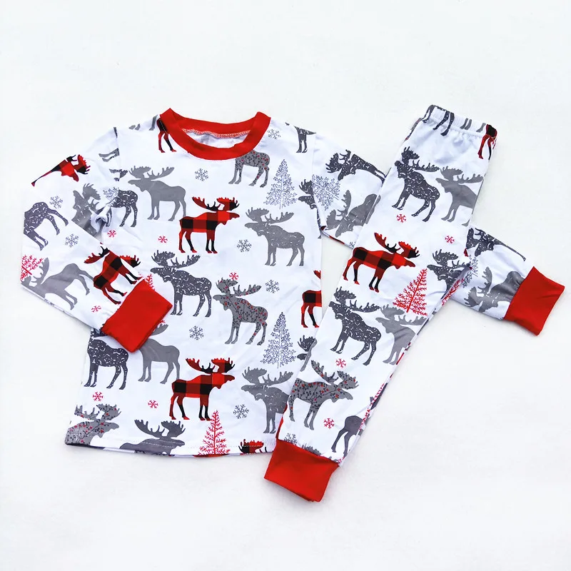 

Gift Pajamas Printed T shirt Kids Clothing Ruffle Pants Baby Christmas Boutique Outfits