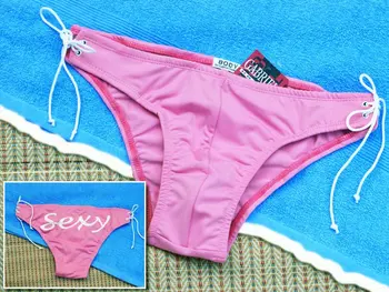 mens pink bikini swimwear