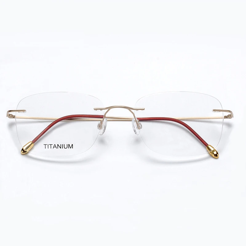 

2019 High quality eyeglasses fashion rimless titanium frame glasses