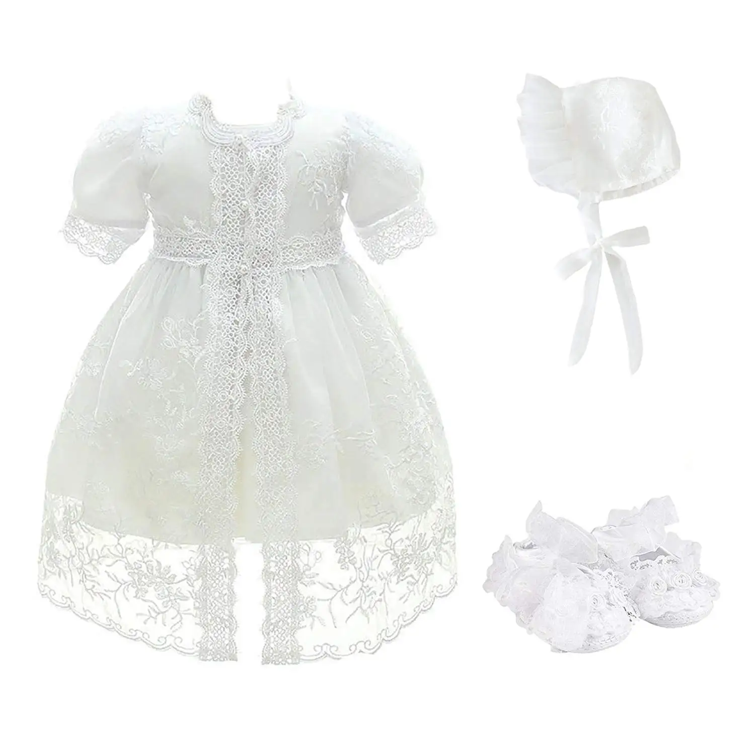 Glamulice Baby Girls Infant Lace Party Dresses Princess Wedding Birthday Formal Dress for Toddler