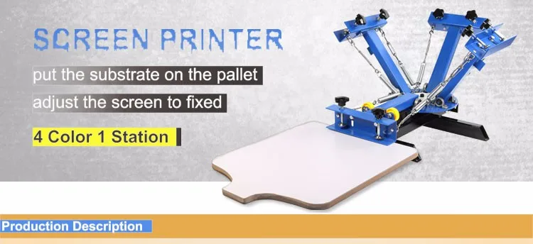 Silk Screening Pressing DIY with 1 Station 4 Color Manual Screen Printing Press 