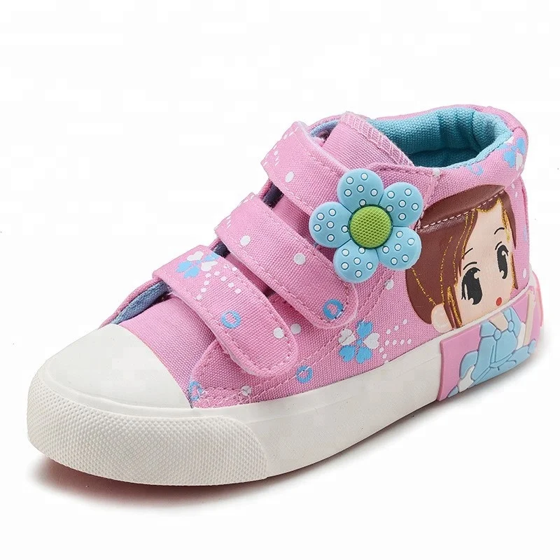 

CV7001 high quality cartoon prints vulcanized rubber sole new style latest fashion girls casual canvas shoes, 3 colorways