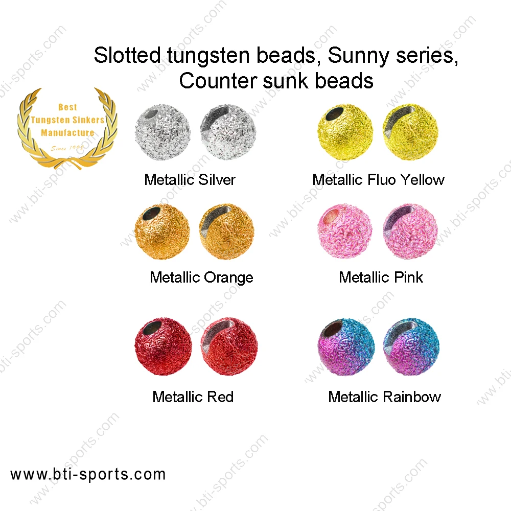 

Sunny series Slotted tungsten beads counter sunk beads fly tying beads-metallic color(B10), Metallic color, paint color and so on