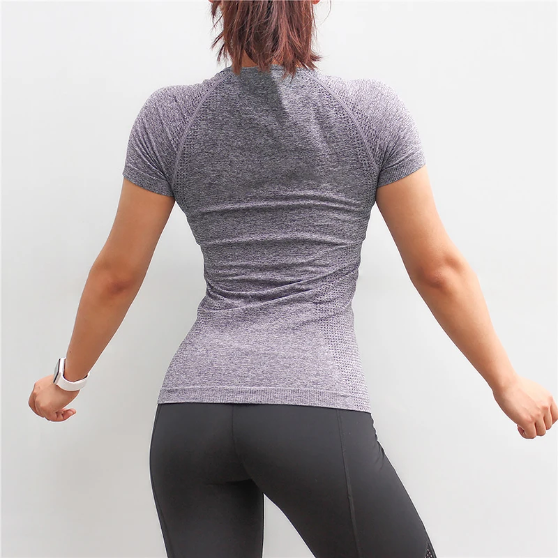 
Chenhao Blue Seamless Sportswear Clothing Quickly Dry Women Sports Wear Yoga Top Fitness Sexy Gym Wear 