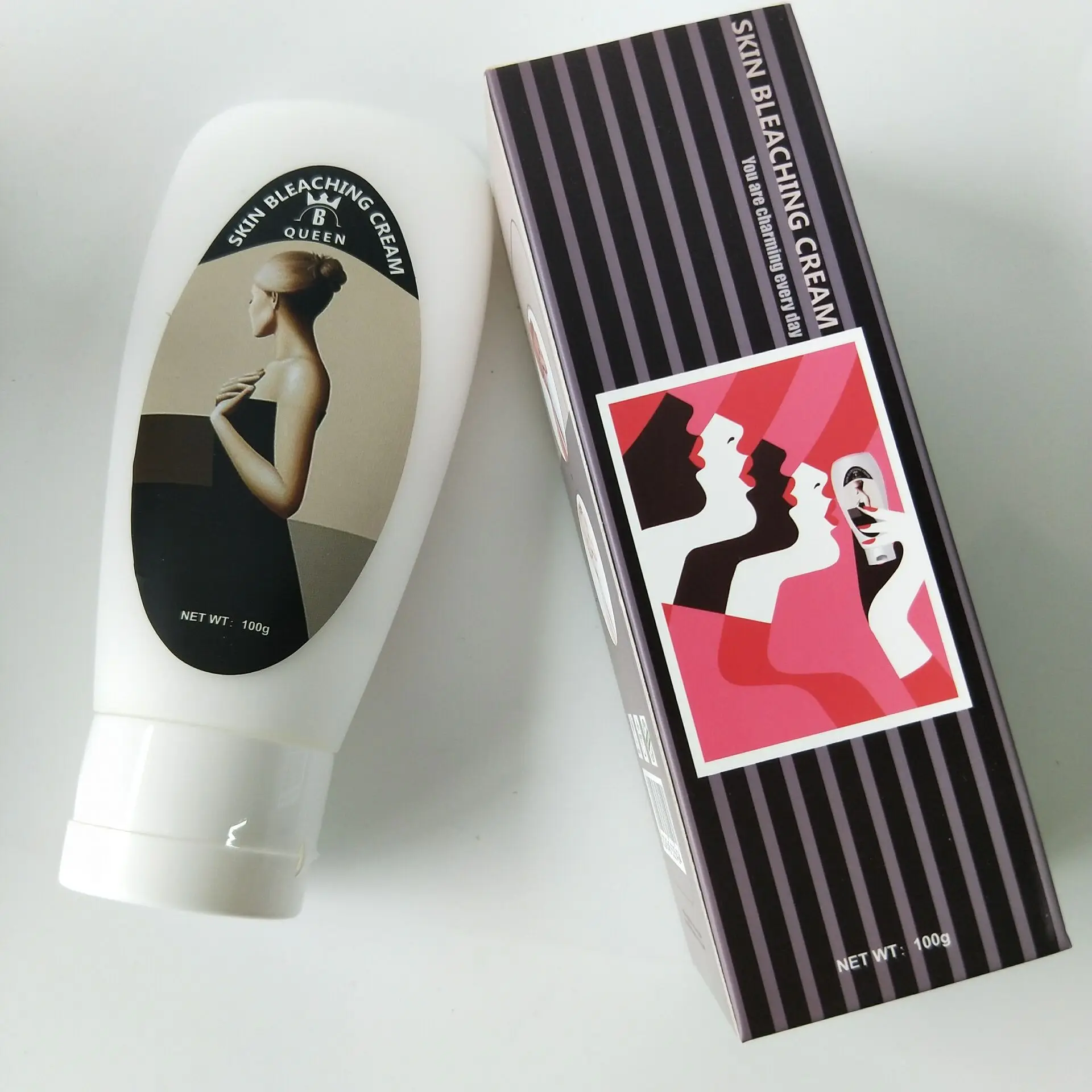 

Skin care face bleaching cream for dark skin whitening bleching cream, White color