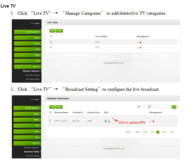 Iptv server software video media streaming ott server middleware live