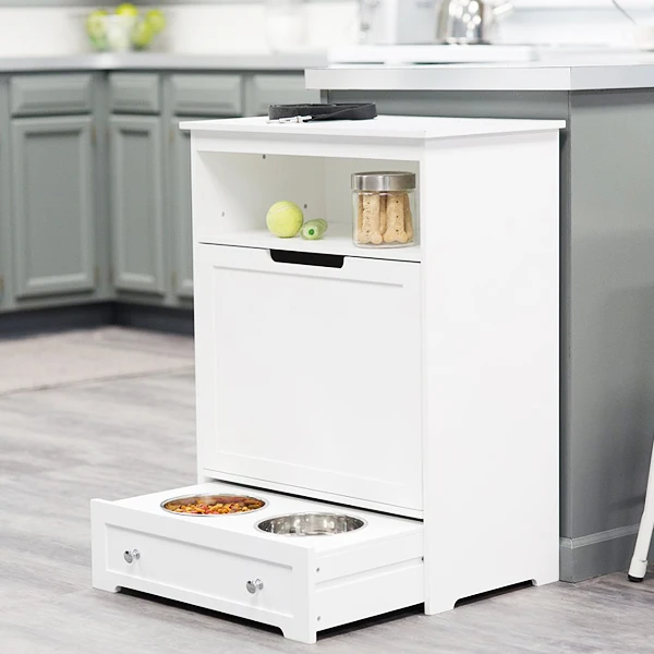 Wooden Dog Food Storage Cabinet Dog Feeder Station Buy Dog Food