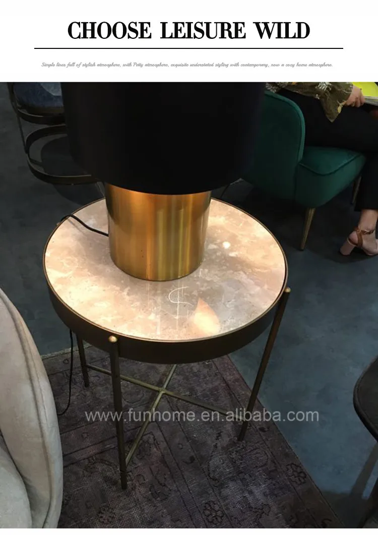 Modern Gold Coffee Table White Round Coffee Table Corner Console