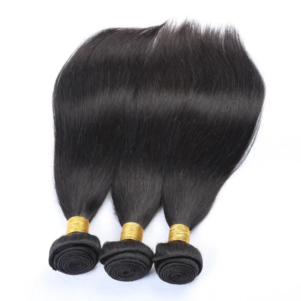 Top quality 10a grade hair 16 18 20 inch straight human hair weave brazilian unprocessed straight hair