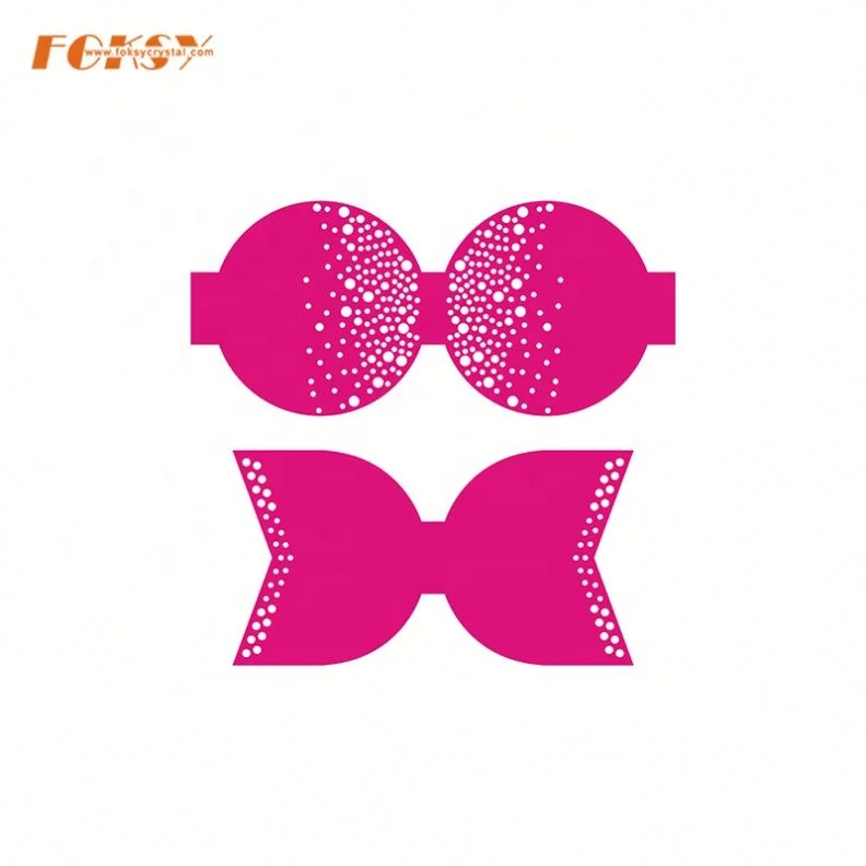 Custom Glitter Dolly Bow Rhinestone Transfer Template For Wholesale 