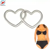 

Custom Garment Accessories Hardware Heart Shaped Metal Ring Bikini Buckles For Swimwear