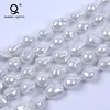 Wholesale 14-15mm AAA White Nucleated Shape Natural Big Baroque Loose Freshwater Pearl Strands