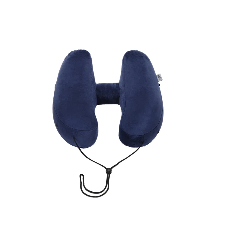 

Travelsky 13411 H shaped travel inflatable neck pillow neck support travel pillow, Navy/grey//black