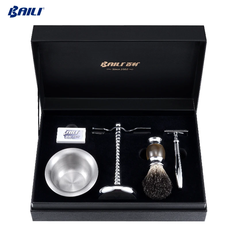 Wholesale Shaving Cleaning Brush Metal Shaving Bowl Badger Hair Travel