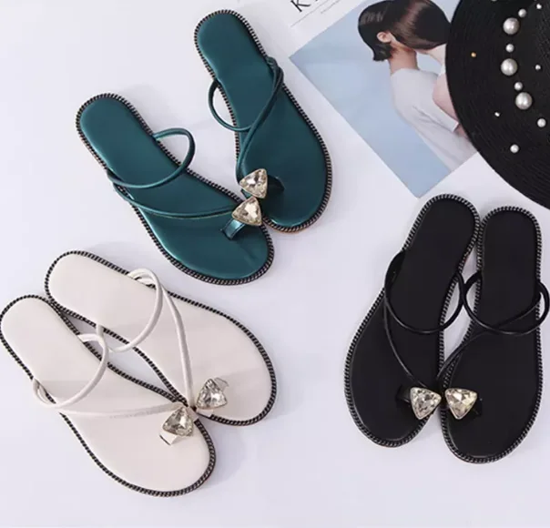 

2019 slippers wholesale sales women shoes new pinch-foot holiday beach flat-soled women sandals, Black,green,grey
