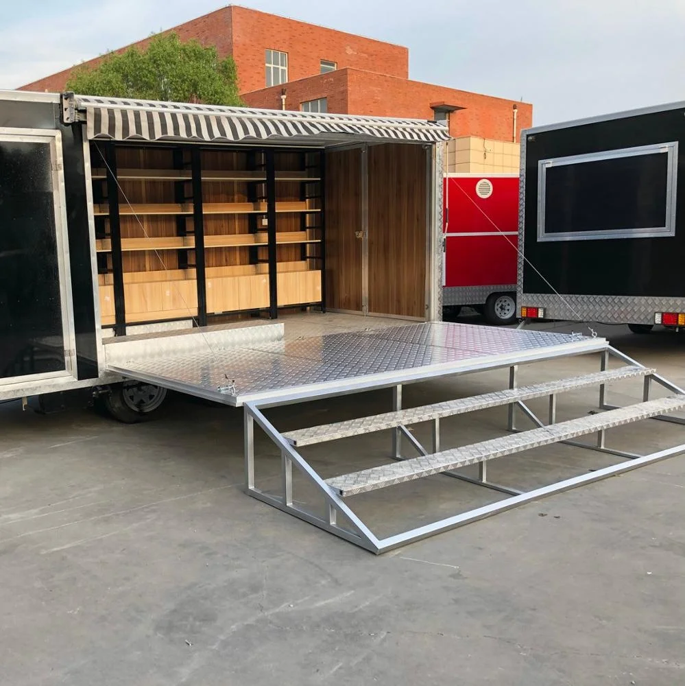 
Customized outdoor aluminum mobile shop trailer export to Australia 