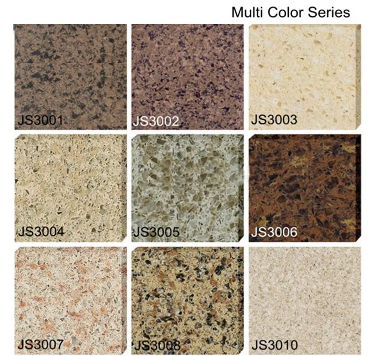 Multi Color quartz slabs countertops double color granite look artificial quartz stone slabs countertops cheap price
