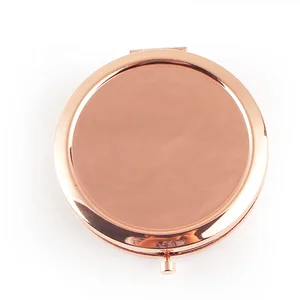 Sublimation Rose Gold Blank Metal Double Side Compact Mirror