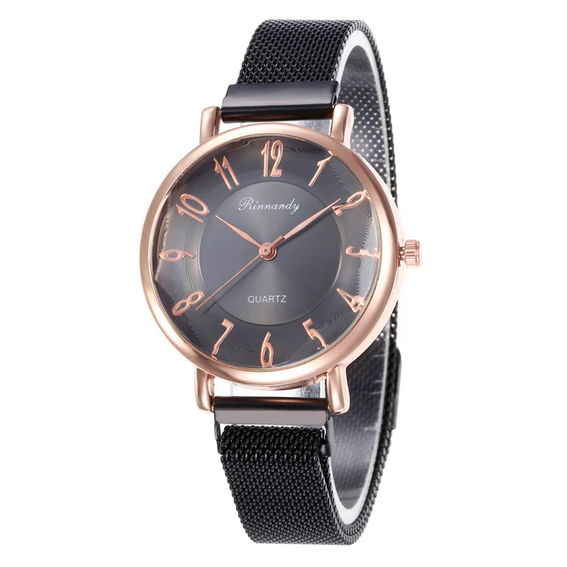 

WJ-8569 Good Quality Wholesale Gold Alloy Case Women Hand Magnet Buckle Women Ladies Mesh Watch