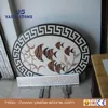 Round marble stone floor fish pattern inlay medallion tile