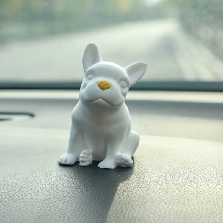 

White 3D French Bulldog Ceramic Aromatherapy Diffuser Scented Clay Fragrance Decoration Aroma Diffuser Air Freshener