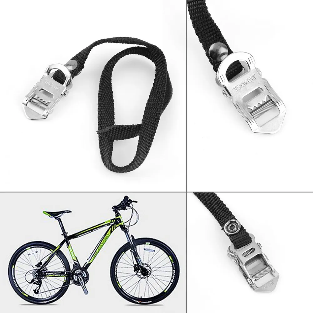 

1-Pair MTB BMX Bike Cycling Pedal Nylon Straps Clips Replacement Black Pedal Toe straps