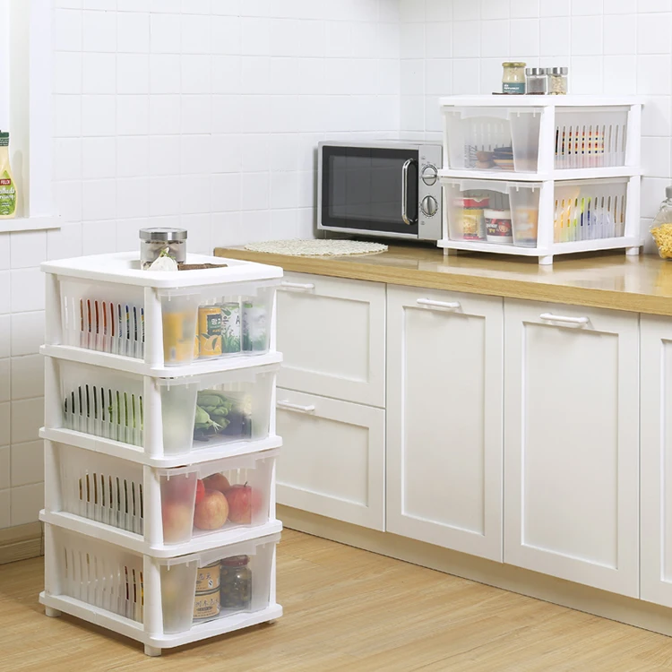 
Transparent stracked four layers Storage drawer with Hollow out 