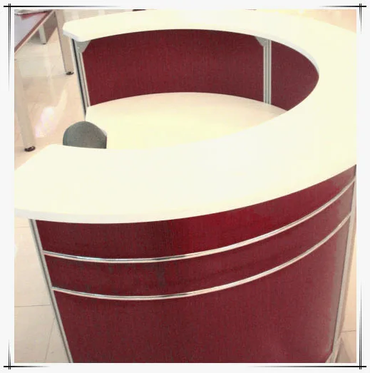 Used Beauty Salon Furniture Curved Reception Counter Salon Front