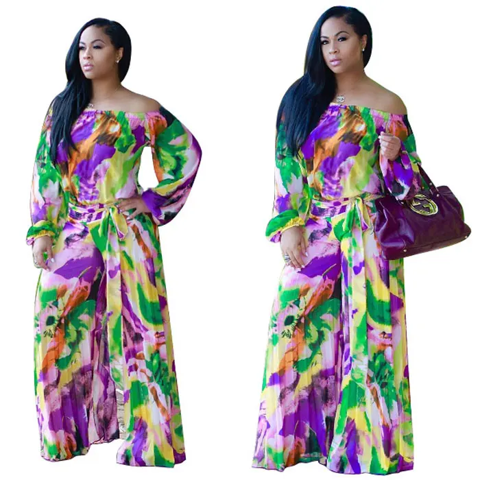 

90320-MX70 Flower One Piece Off The Shoulder Jumpsuits For Women