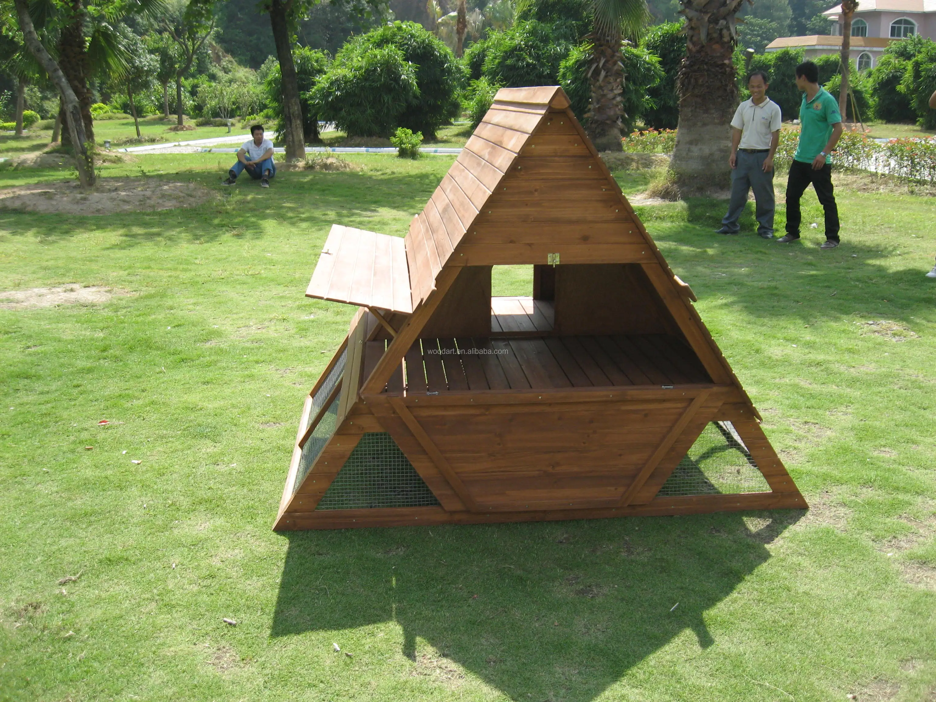 Triangle Wooden Chicken Coop,Elegant Hen House For Outdoor And Farm