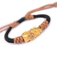 

LONGJIE factory wholesales fashion couples style gold-plated copper Pixiu bracelet accept customized