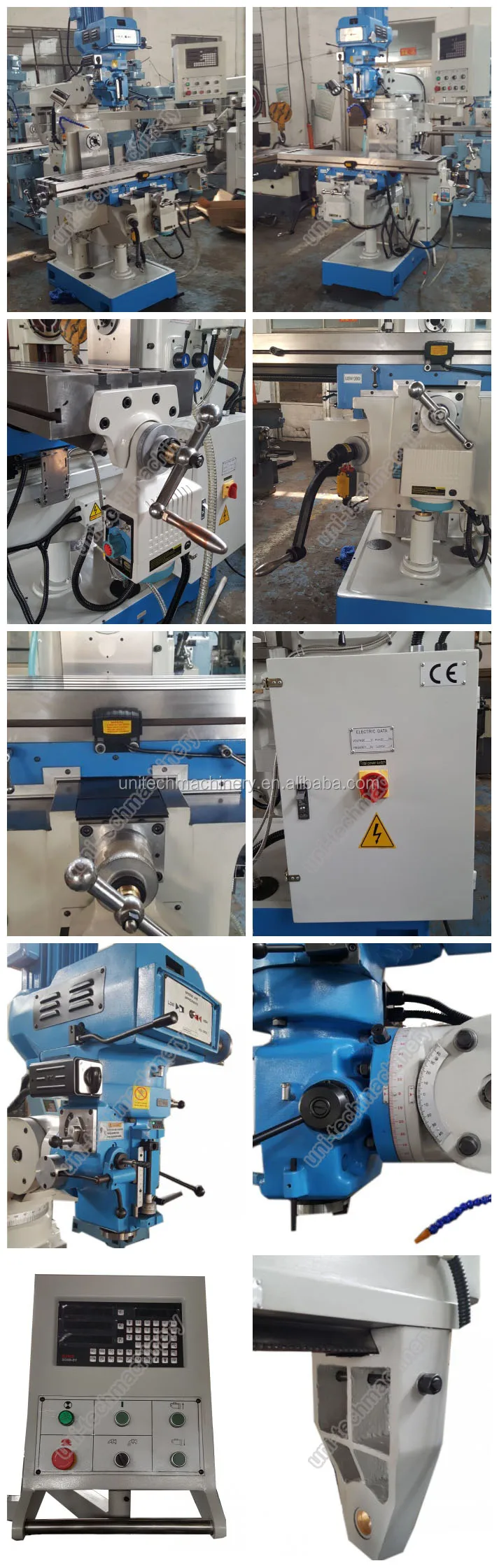Universal Metal Milling Vertical And Horizontal Taiwan Turret Milling