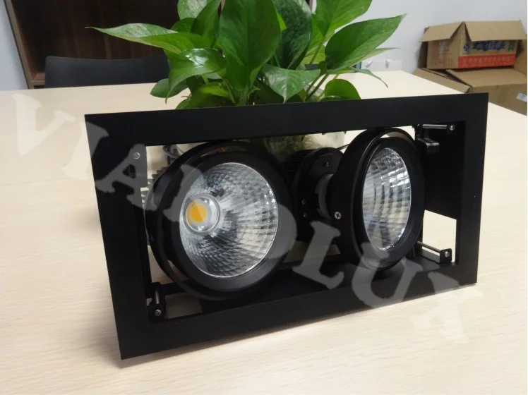 
Professional Made COB 2*28w 2*32w double heads square led ceiling spot light,recessed double spotlight 