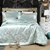 Sweet Dream Silky Soft Luxury 4 pieces Deep Pocket Queen Hidden Flower Surface Satin Bed Sheet Set