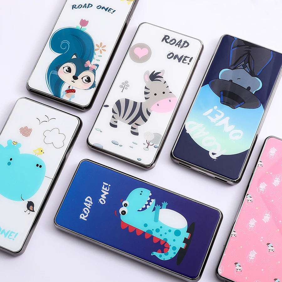 

Customize Free Gift Power Bank 8000mAh Portable Charger Power Banks with Cute Cartoon Surface with Type C Micro UBS 2 input Port, Black