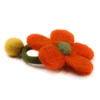 made in China custom metal car emblem Flower Embroidery felt wool flower