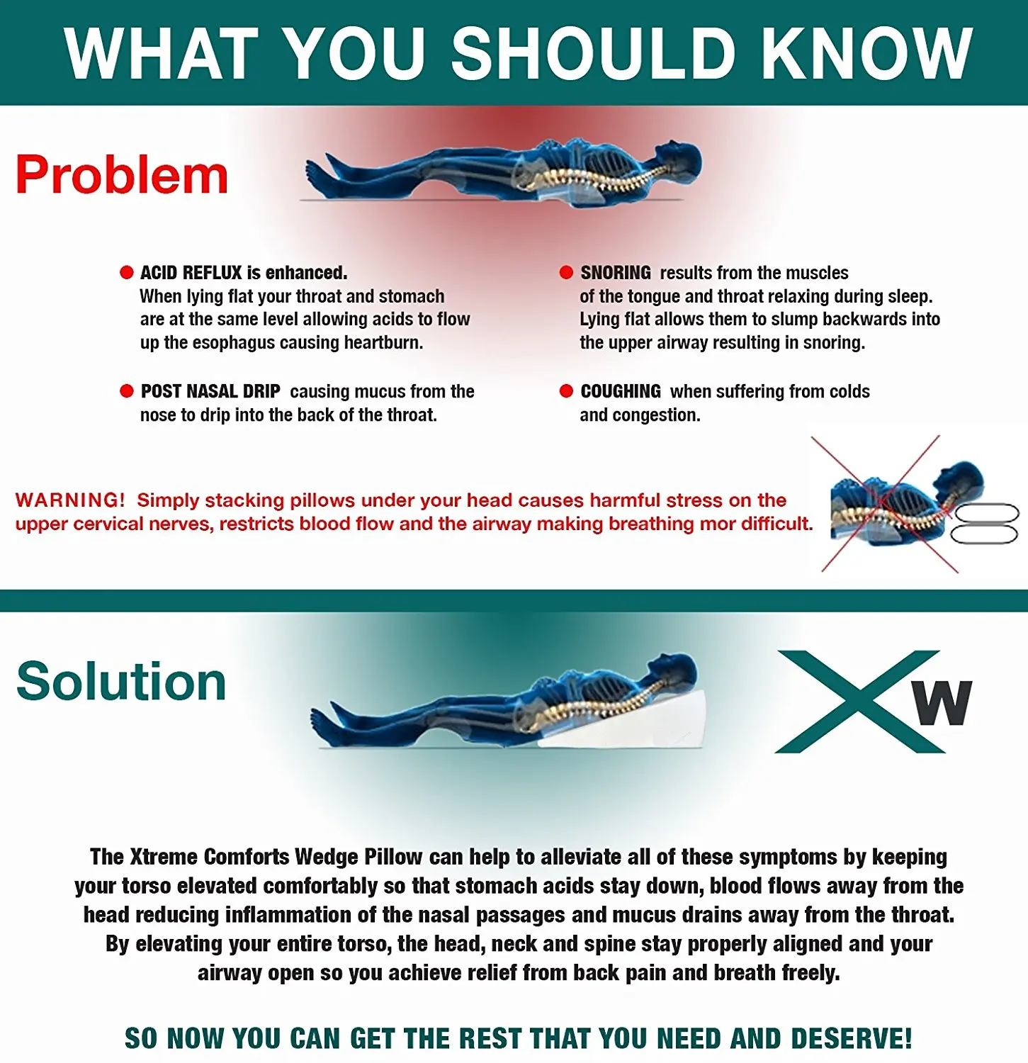 head elevation pillow