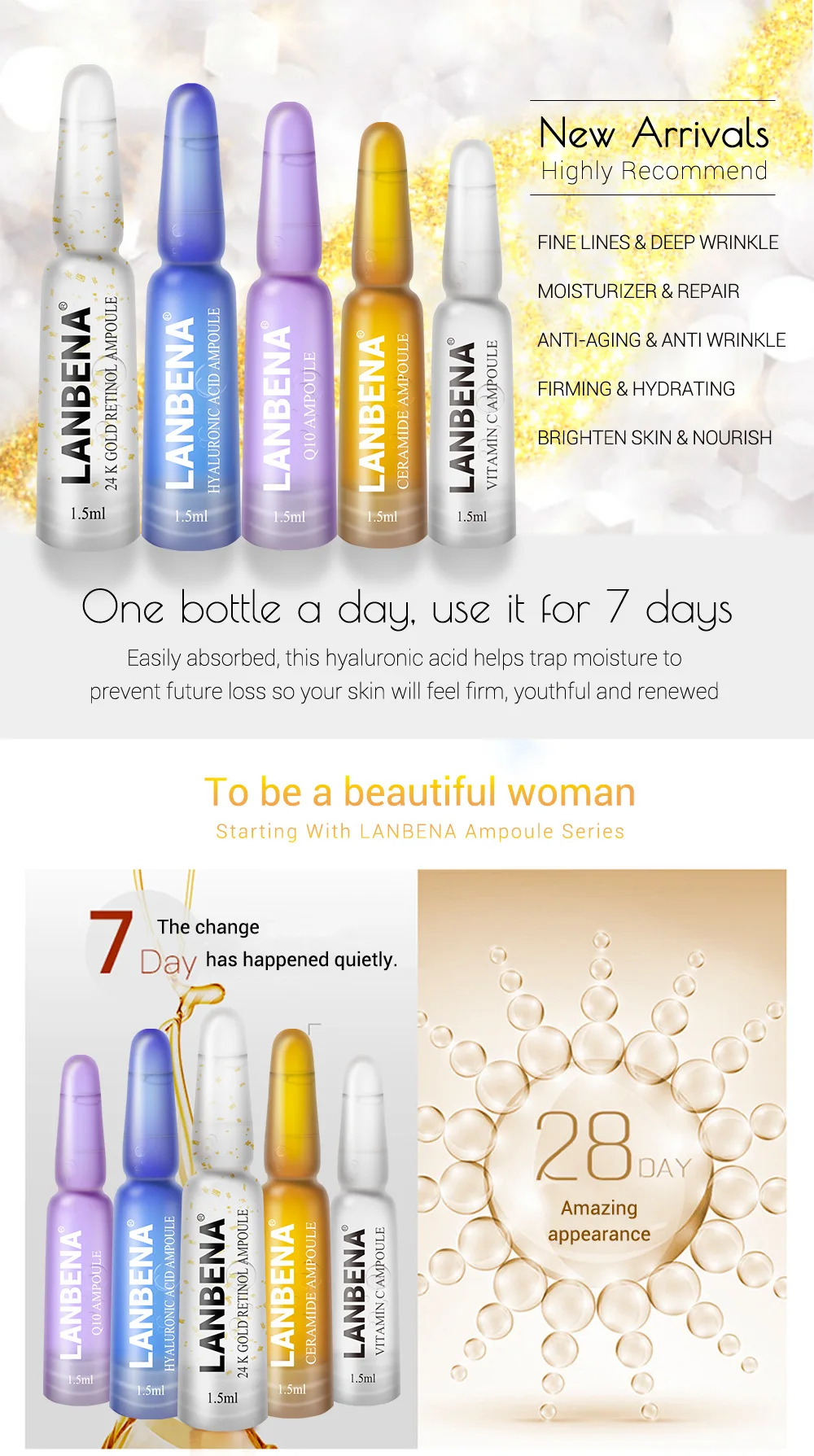 7 Days Skin Care Ampoule Whitening Anti Aaging Ampoule Serum Set Buy