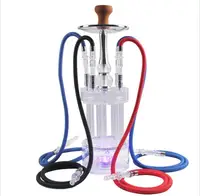 

Arabic Hookah with LED light Full Acrylic Gatlin Water Column hookah shisha with Four hose