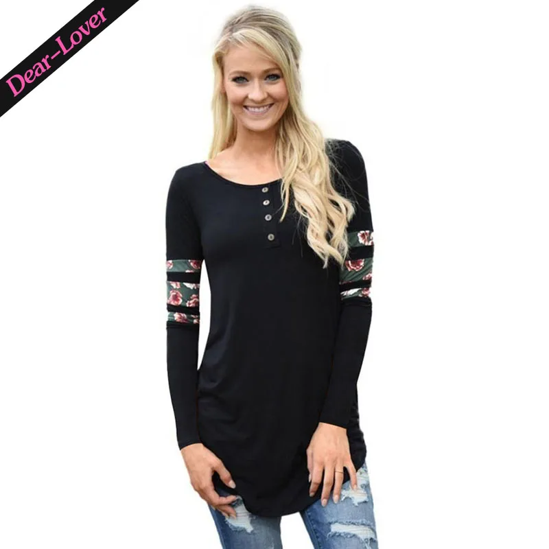 

Wholesale Price Light Color Floral Print Splice Sleeve Pullover Blouse, As shown