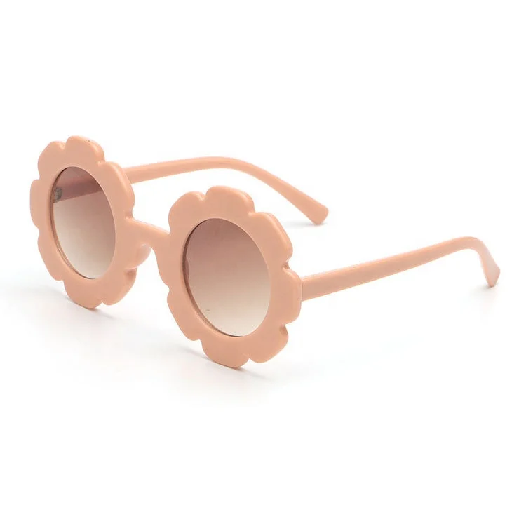 

Fashion UV400 Cute Round Flower Shaped Sun Glasses Plastic Frame Kids Sunglasses for Girls, Custom sunglasses