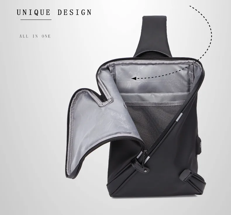Hot Sale Fanny Pack for Men Chest Bag Anti Theft Waterproof Casual Shoulder Sling Bag CF1786X