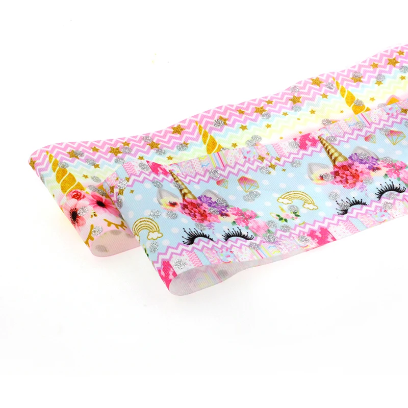 

75mm Unicorn Ribbon Sleeping Unicorn Ribbon Unicorn Face Ribbon, Customized color
