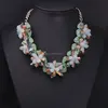 Statement Necklace Jewelry Crystal Flower Statement Necklace