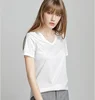 2018 Basic bulk v-neck t-shirt blank women/man short sleeve t shirt OEM services slim fit t shirts wholesale cheap