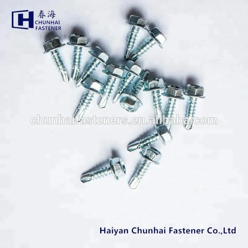 
recessed hex washer head self drilling screw ANSI 14x1 