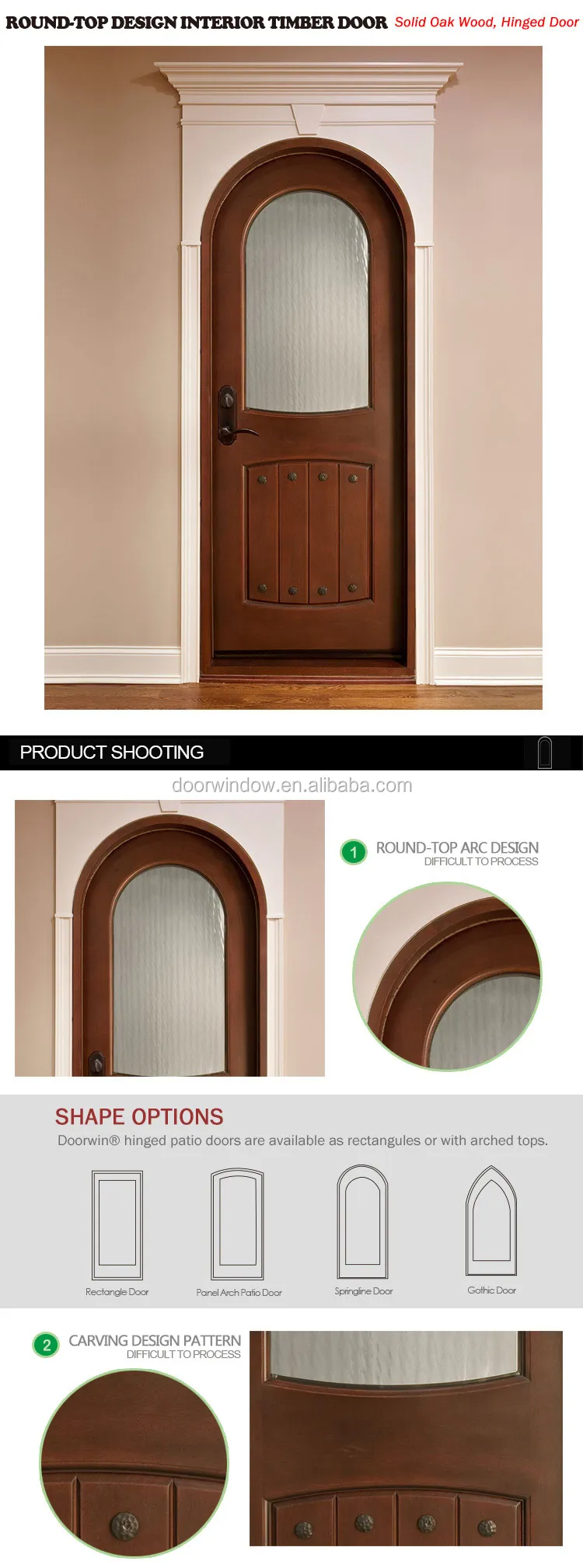 Round Top Arc Design Prehung Interior Door